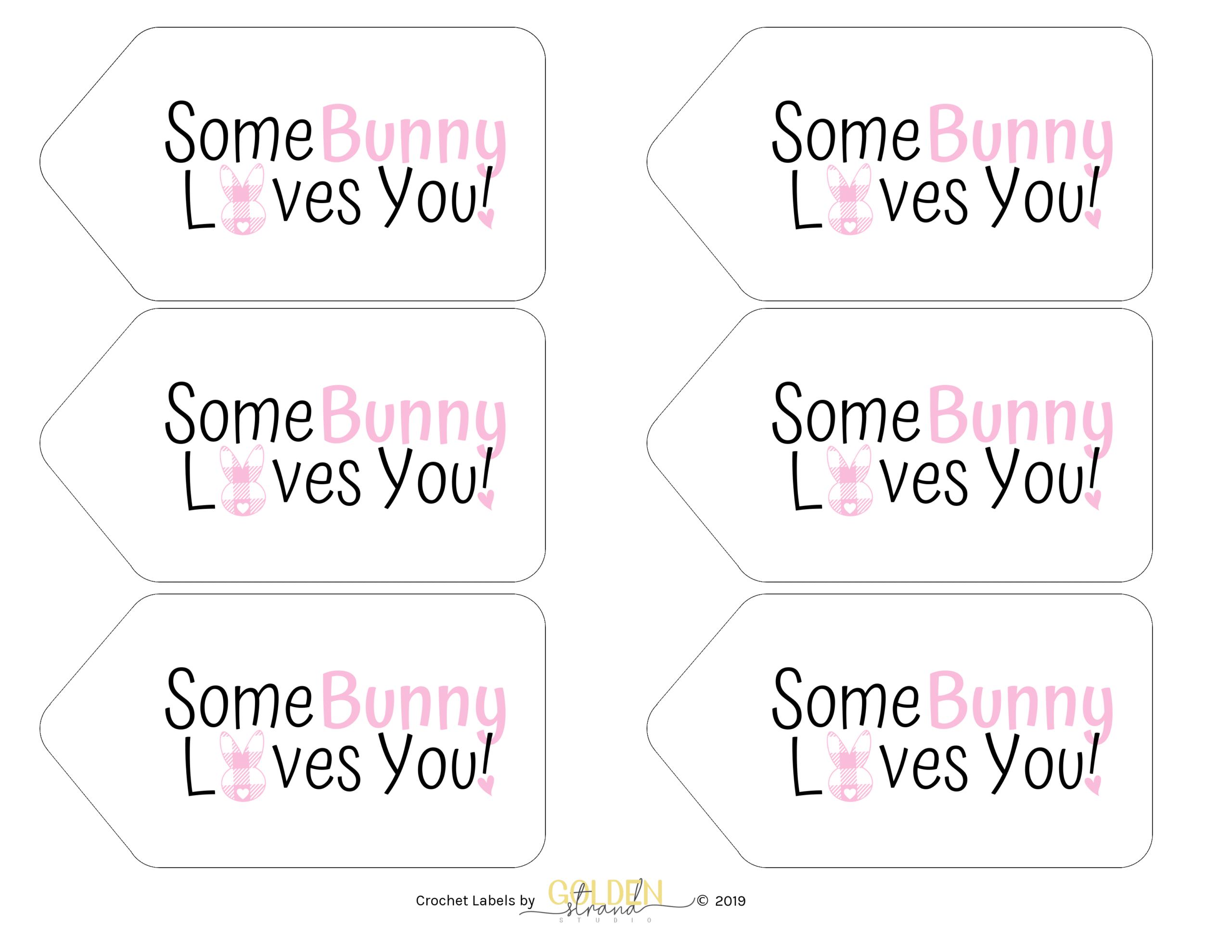 Some Bunny Loves You Gingham Bunny Gift Tags Crochet Life