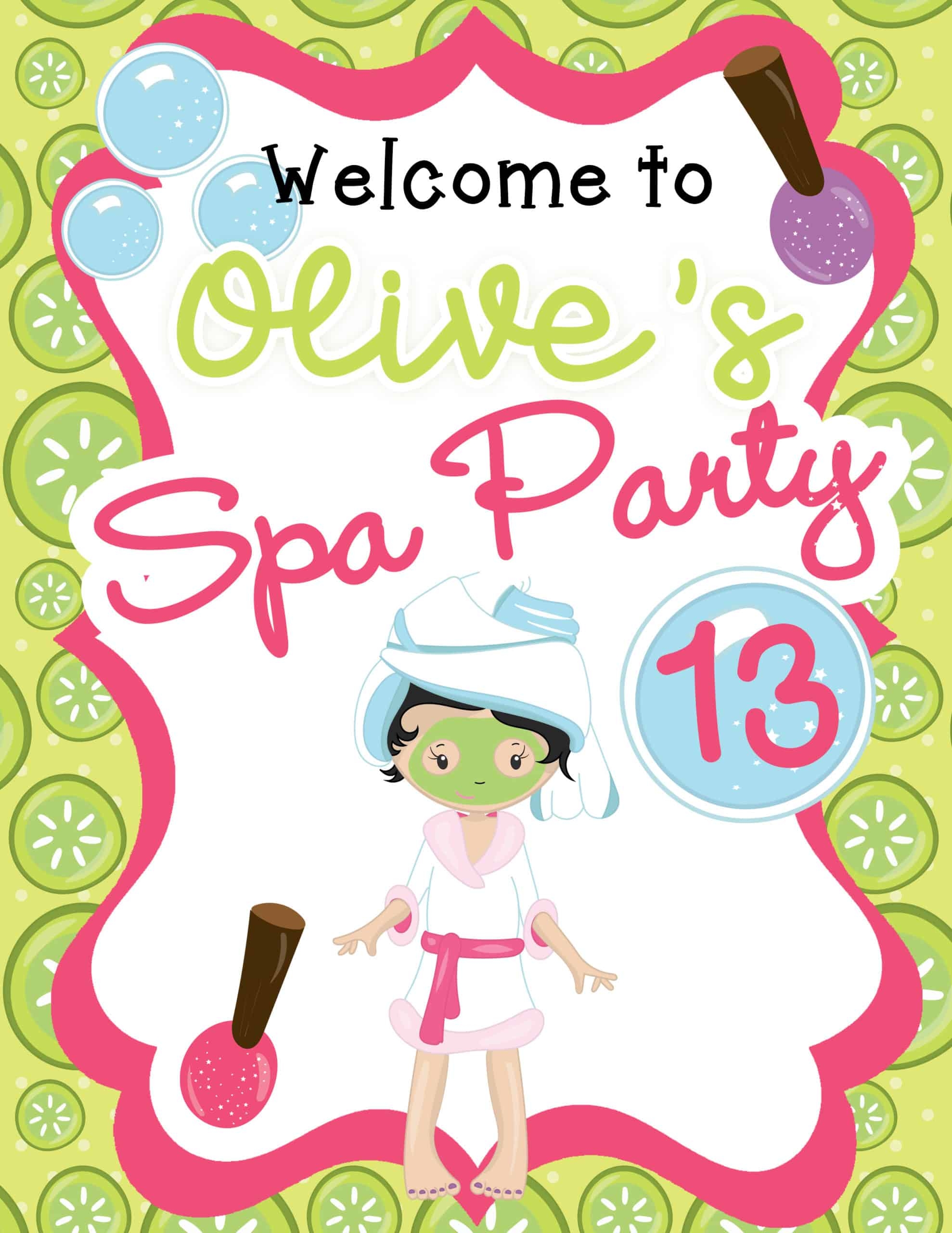 free spa party printables