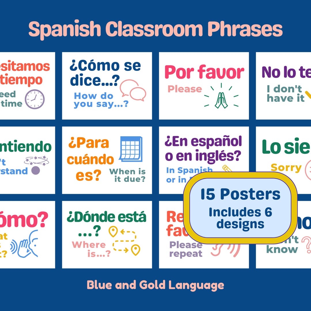 Spanish Classroom Phrases Printable Poster Set Print AND Cursive Versions Included Downloadable Elementary Middle School High School Etsy Norway Spanish Classroom Phrases Printable Poster Set Print AND Cursive Versions Included Downloadable Elementary Middle School High School Etsy Norway