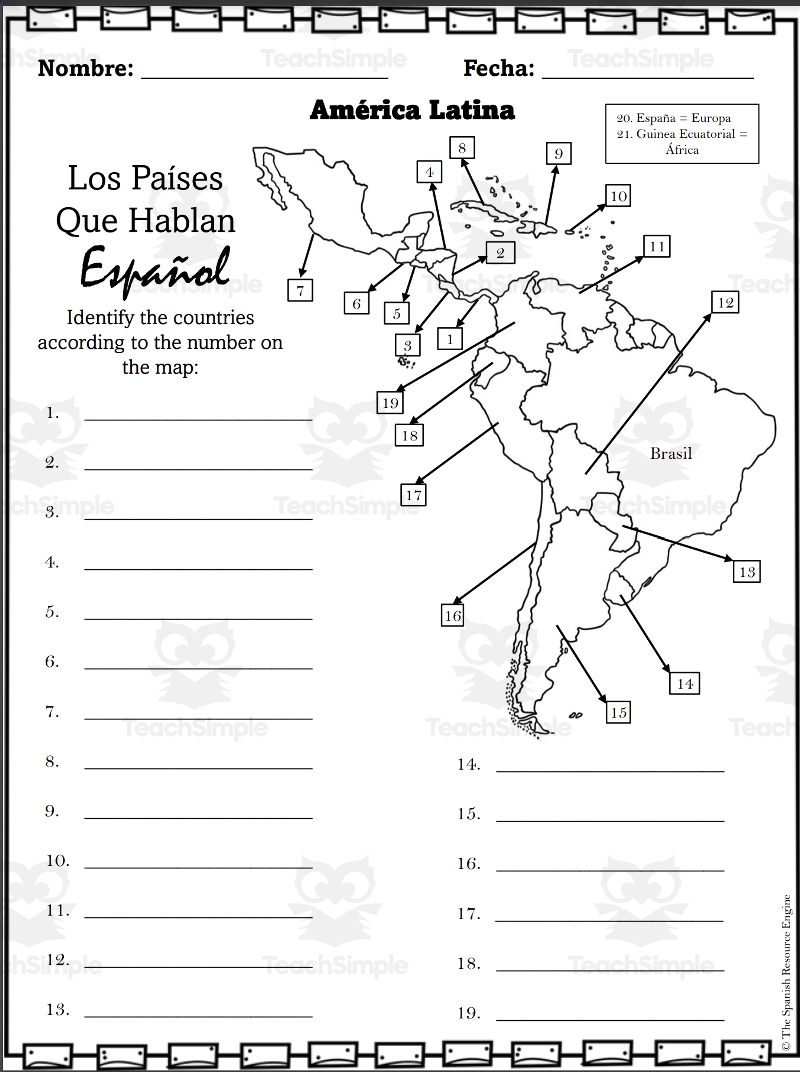 Spanish Countries And Capitals Speaking Spanish Maps