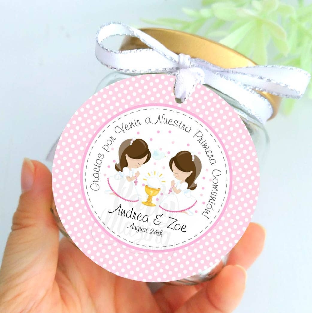 Spanish First Communion Printable Party Favor Tag E182 Partymazing