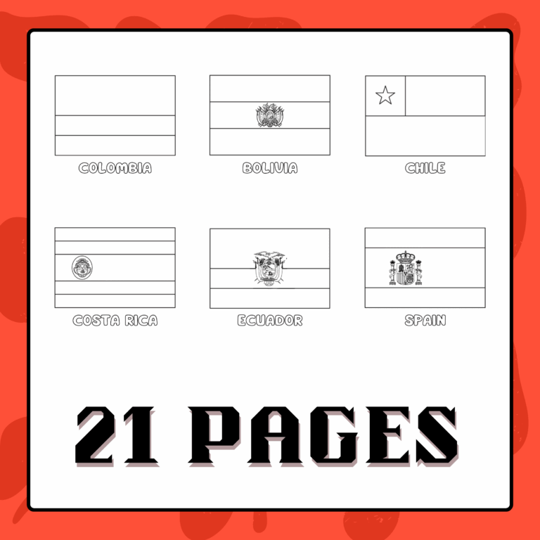 Spanish Speaking Countries Flags Coloring Pages Hispanic Heritage Month