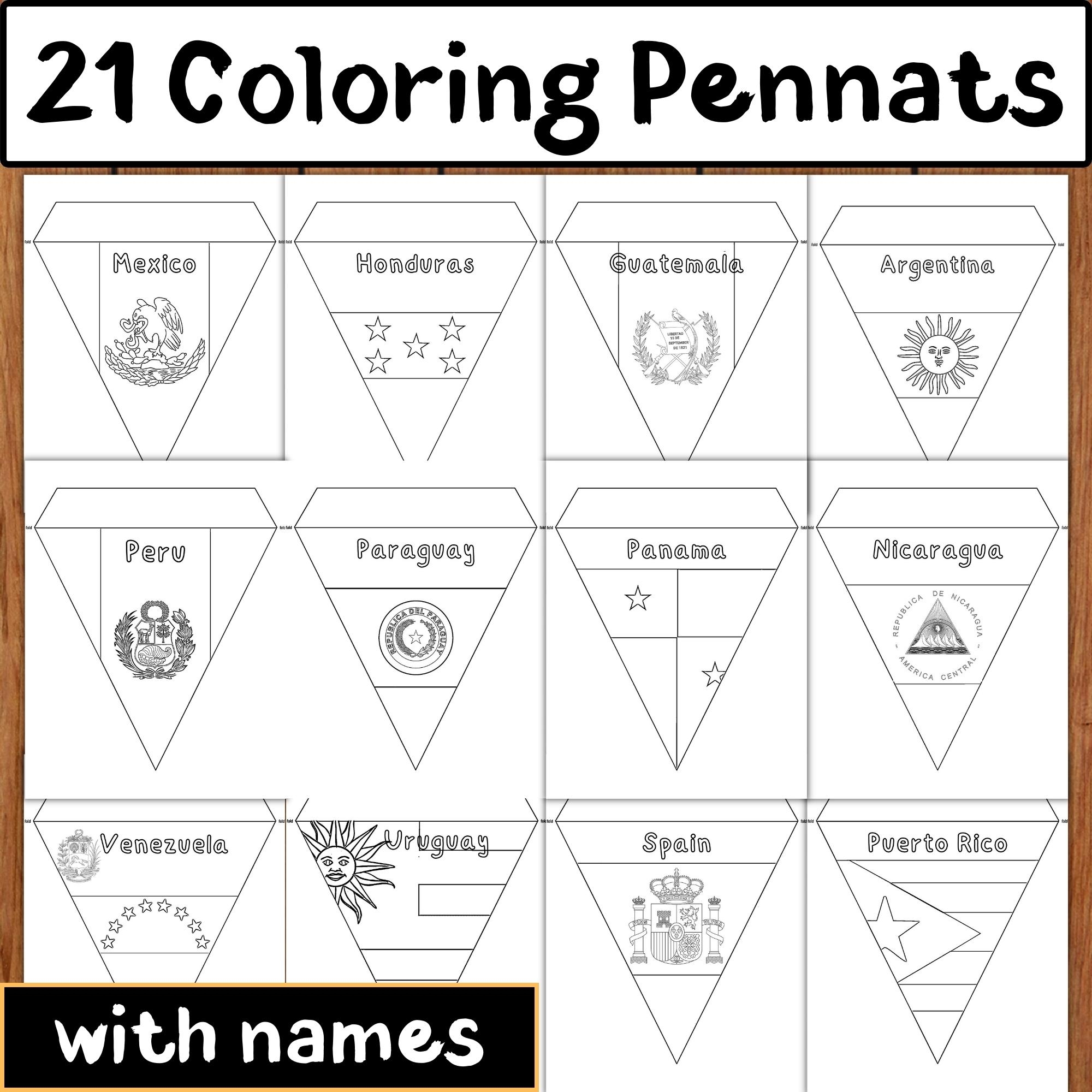 Spanish Speaking Countries Flags Hispanic Heritage Month Flag Coloring Pages