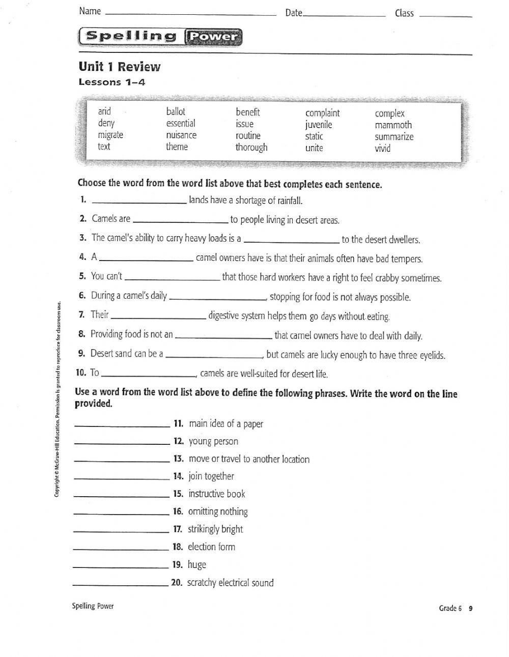 Spelling Power Week 1 Online Exercise For Live Worksheets Worksheets Library