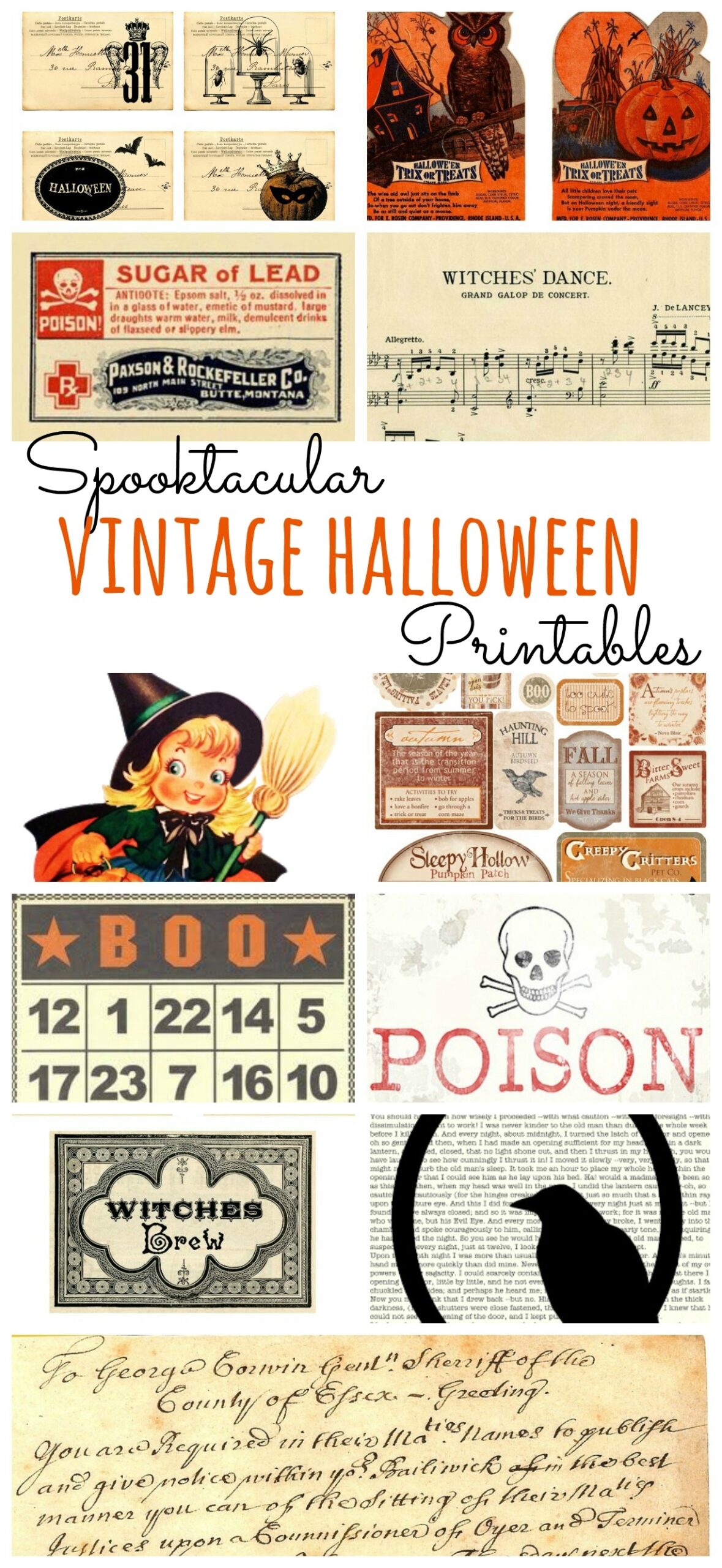 Spooktacular Vintage Halloween Printables Vintage Scrap Shop