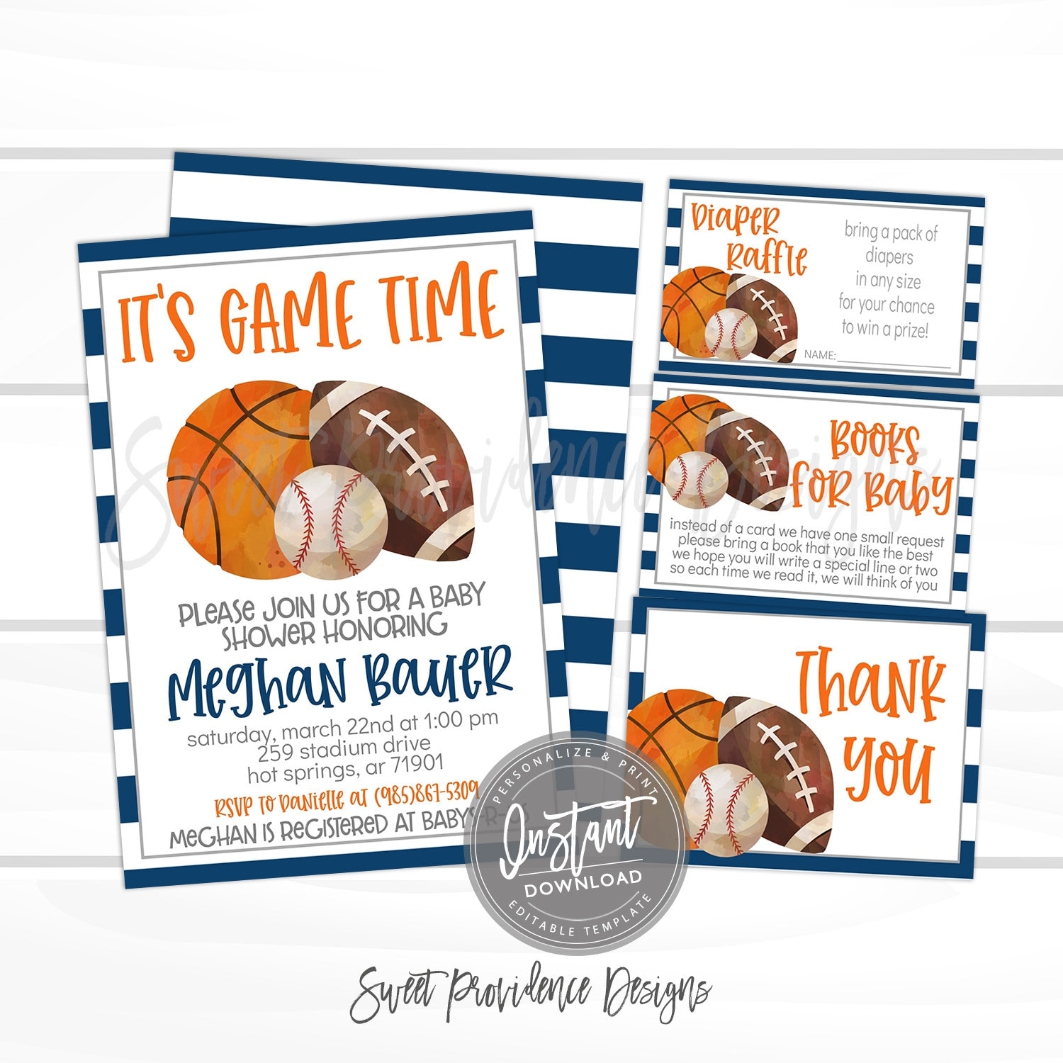Sports Baby Shower Invitation It s Game Time Editable Basketball 