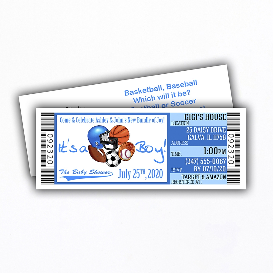 Sports Themed Baby Shower Invitations