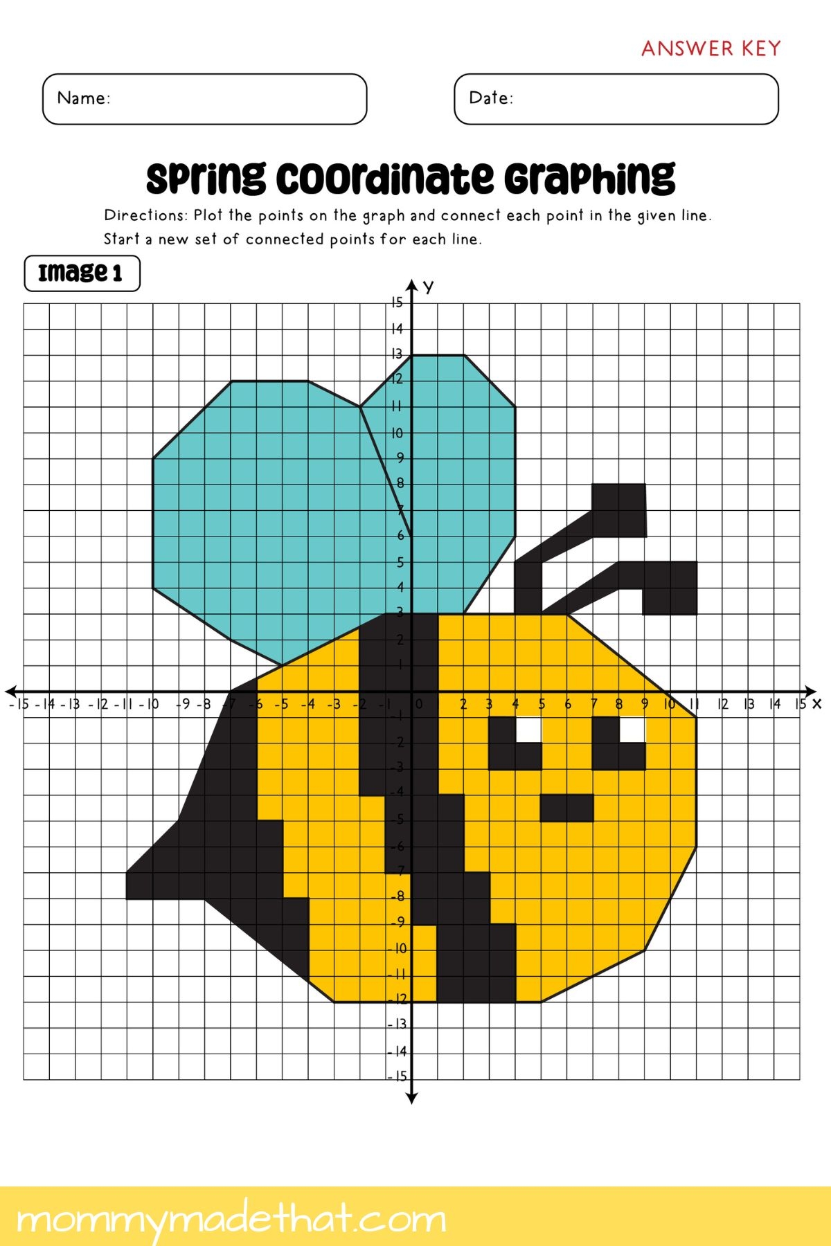 Spring Coordinate Graphing Mystery Pictures Free Printables 