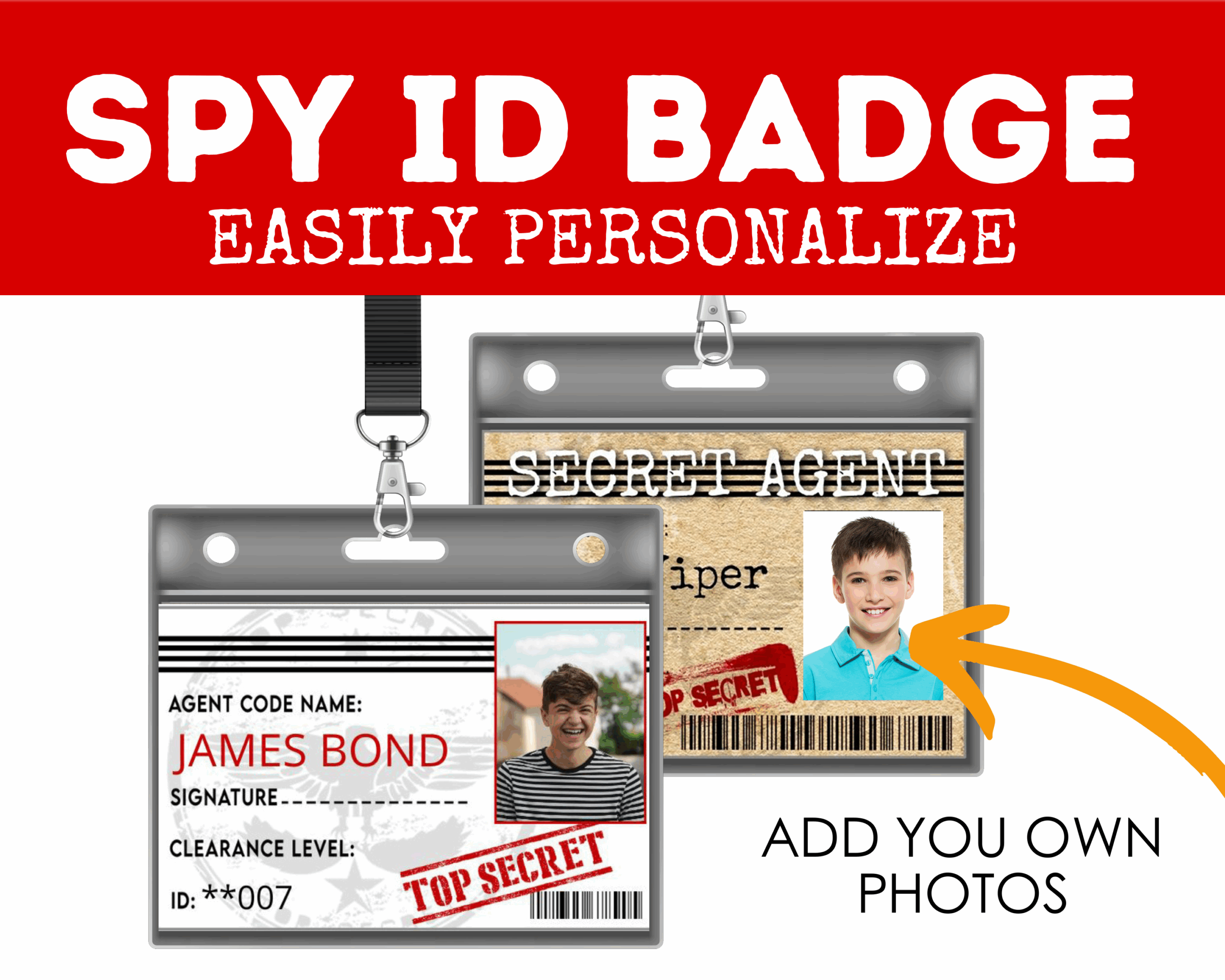 secret agent badge printable