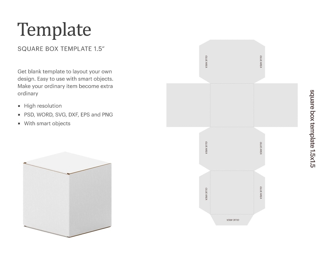 Square Gift Box Template 1 5