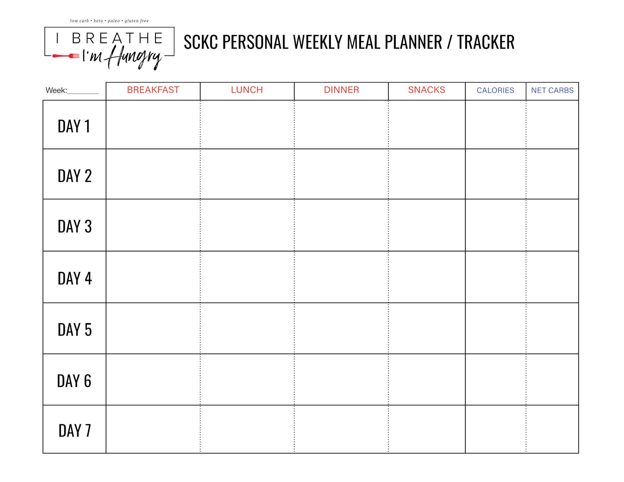 free printable keto journal