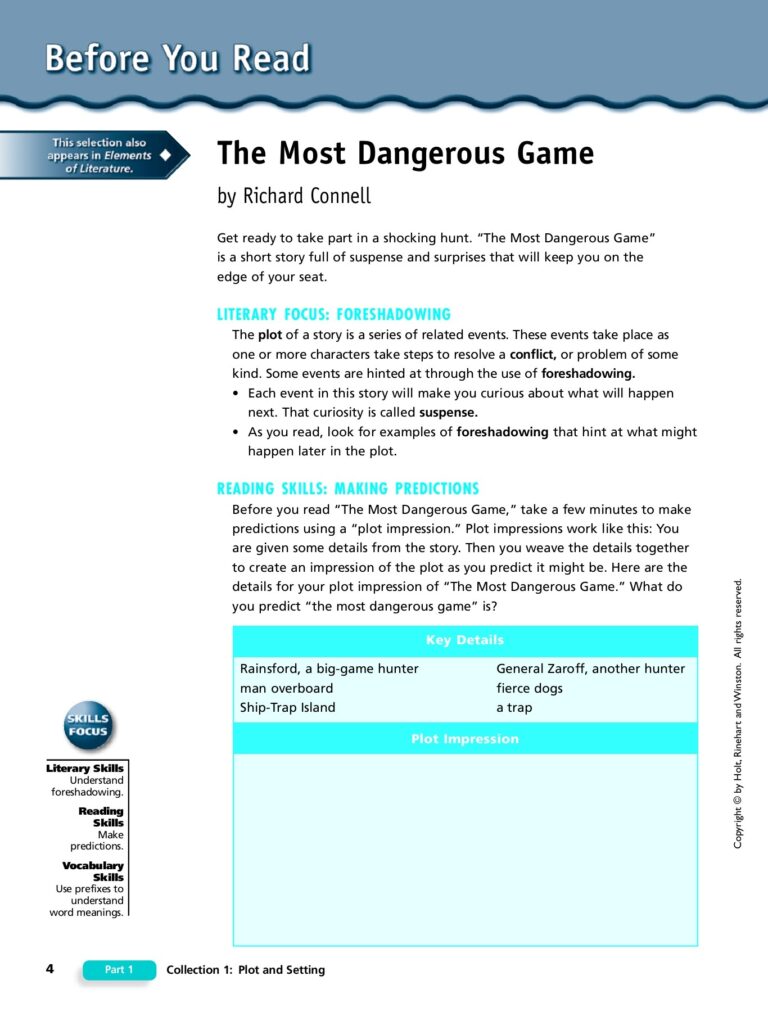 SS1 The Most Dangerous Game Catherinescrossculturalcafe Page 