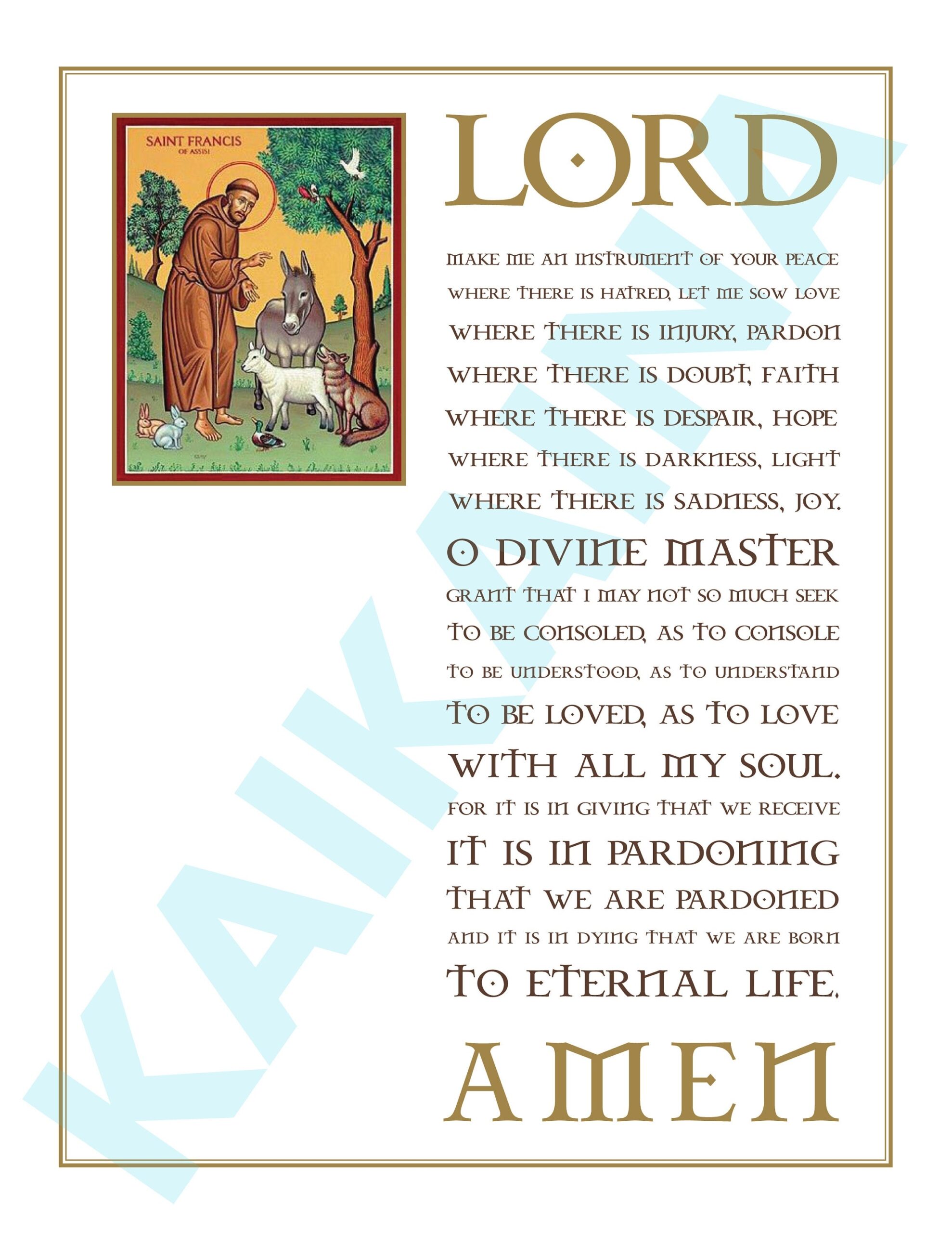 prayer of st francis printable