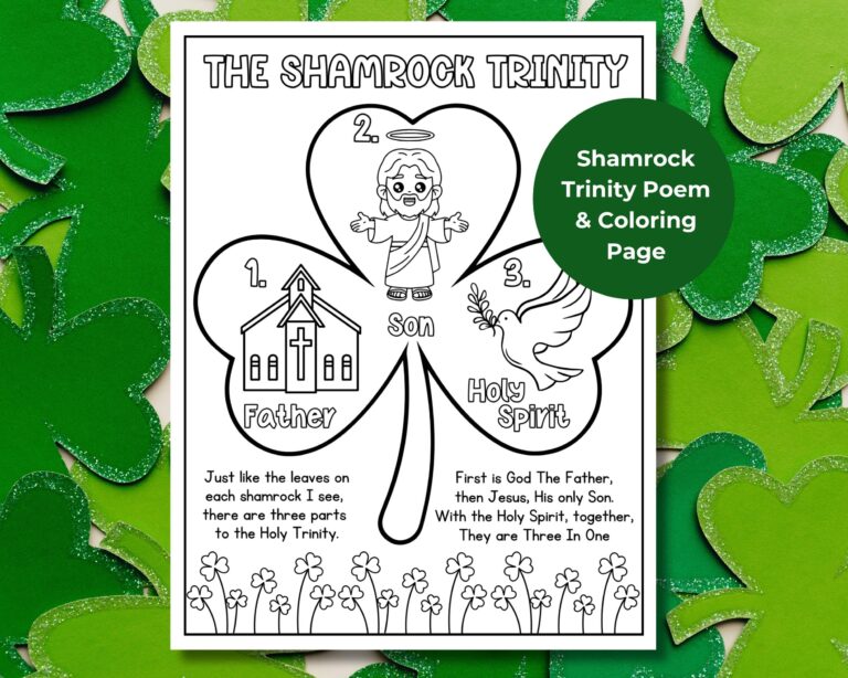 St Patrick s Day Holy Trinity Coloring Page Printable Shamrock 