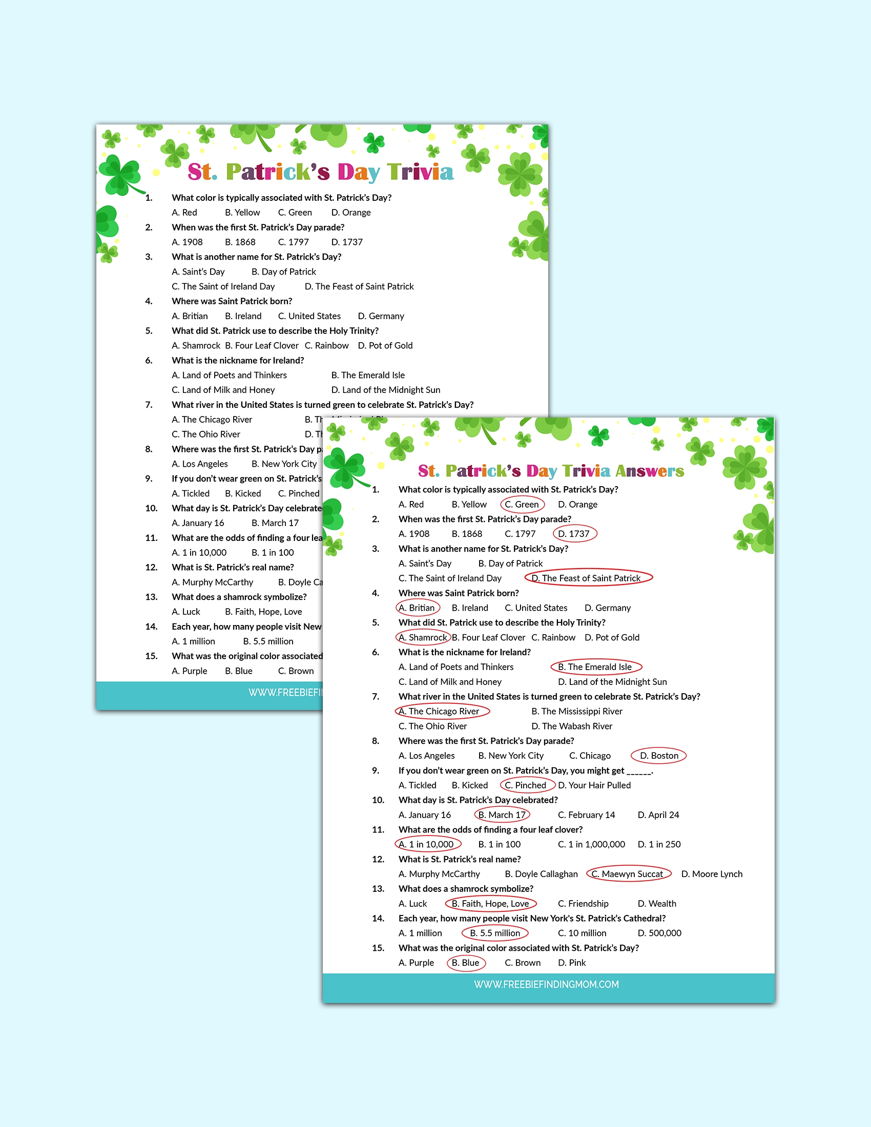 St Patricks Day Crafts Printable Trivia Questions And Answers St Patricks Day Crafts Printable Trivia Questions And Answers