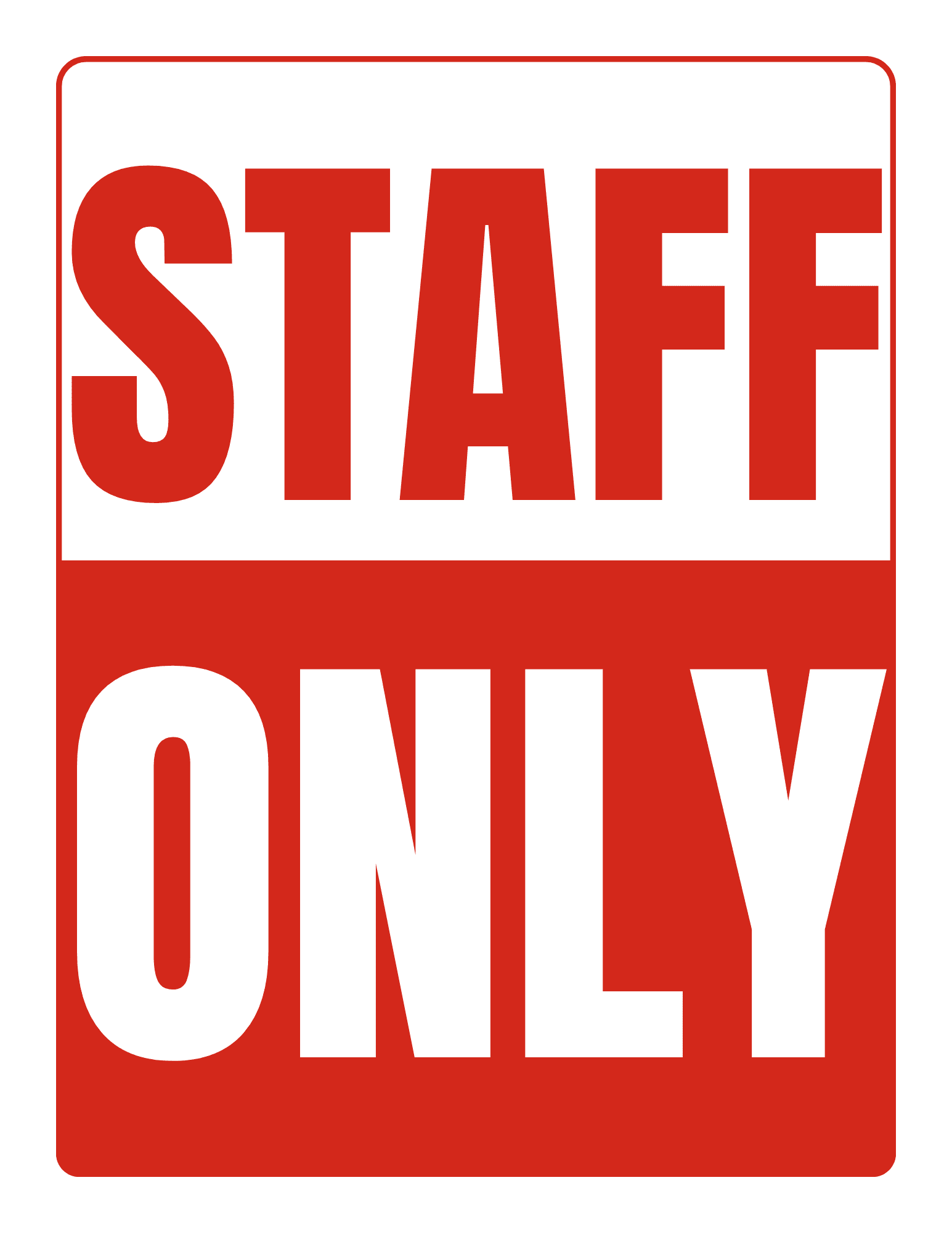 Staff Only Sign Printable Free PDF Staff Only Sign Printable Free PDF