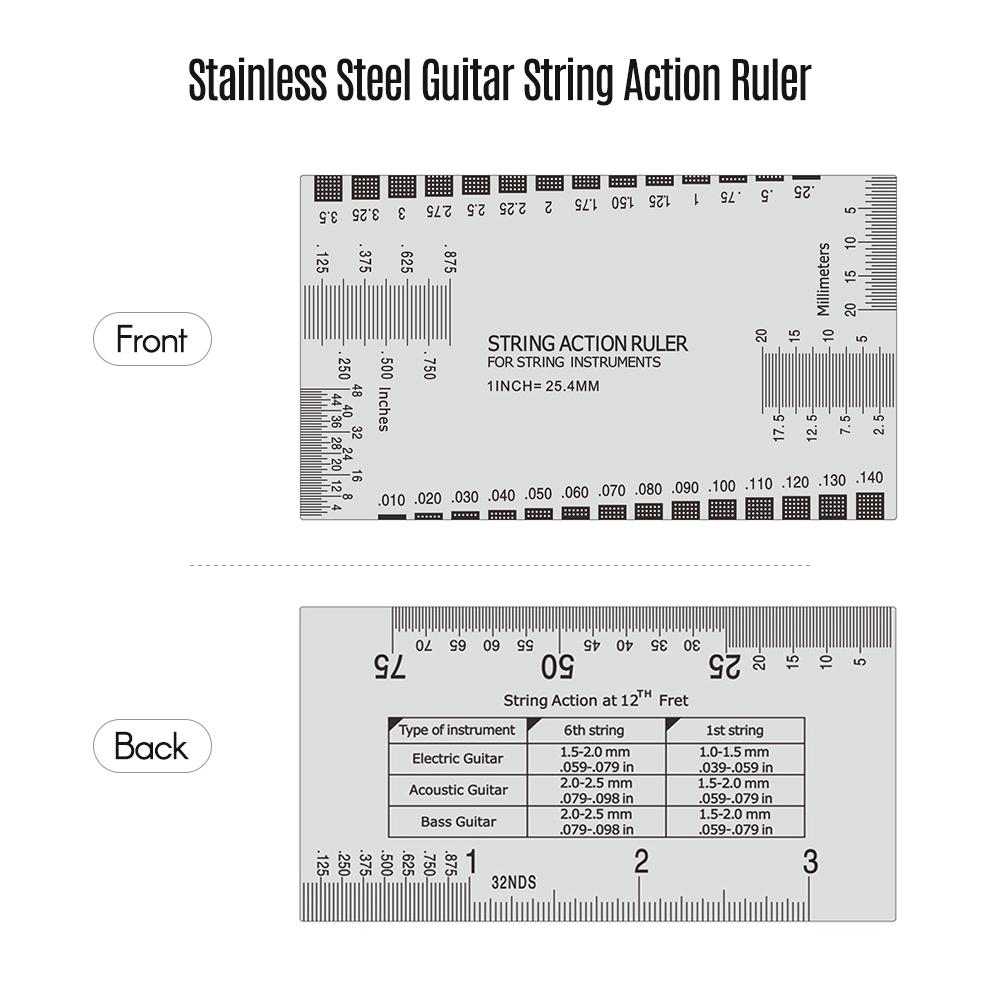 Stainless Steel Guitar String Action Ruler String Pitch Ruler Guitar Measuring Gauge Tool 89 51mm Buy Cheaply On Joom