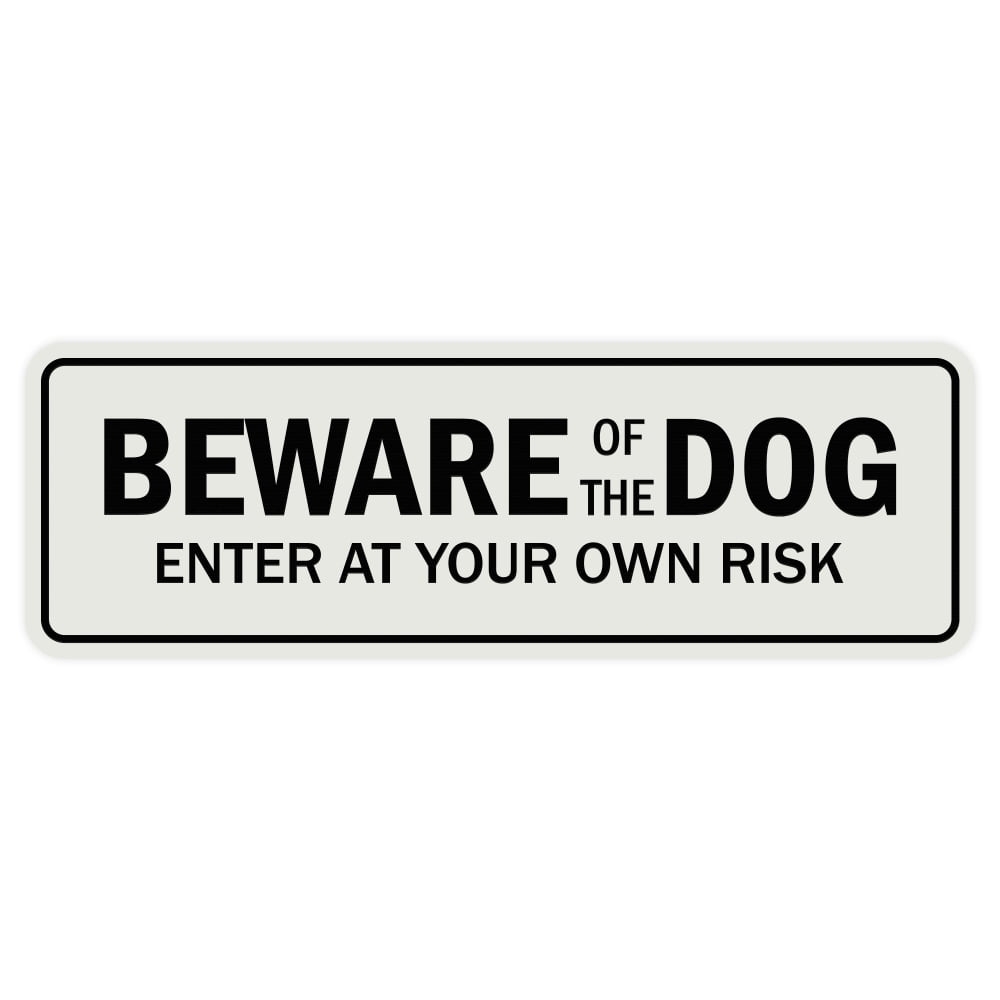 Standard Beware Of The Dog Sign Lt Gray Small 2