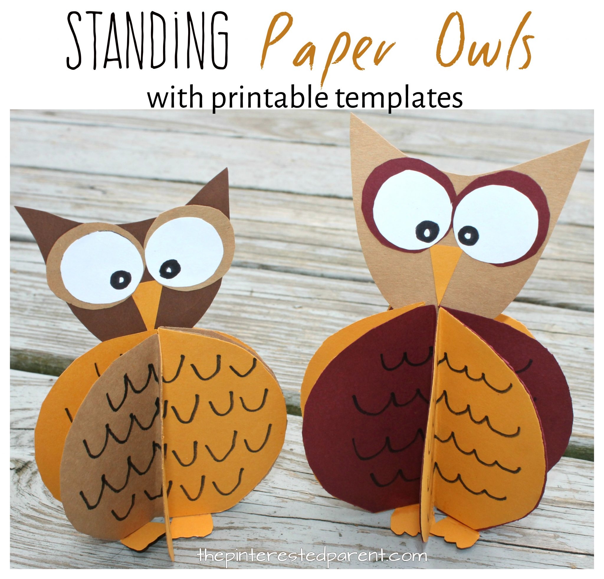 Standing Paper Owl Crafts The Pinterested Parent