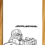 Star Wars Birthday Card Star Wars Colouring Card Darth Vader Birthday Card Instant Download Star Wars Card Printable Star Wars Card