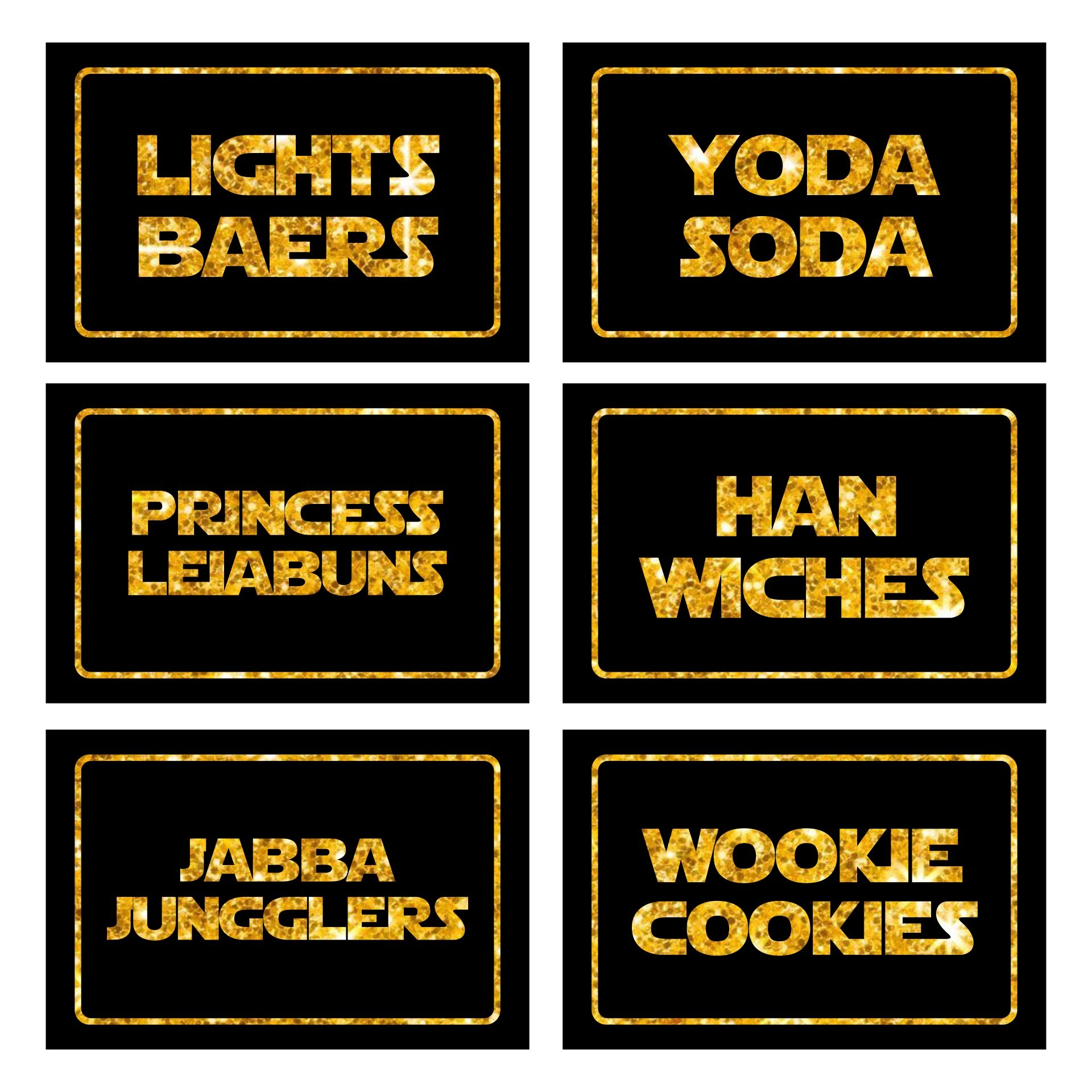 free printable star wars food labels free printable star wars food labels
