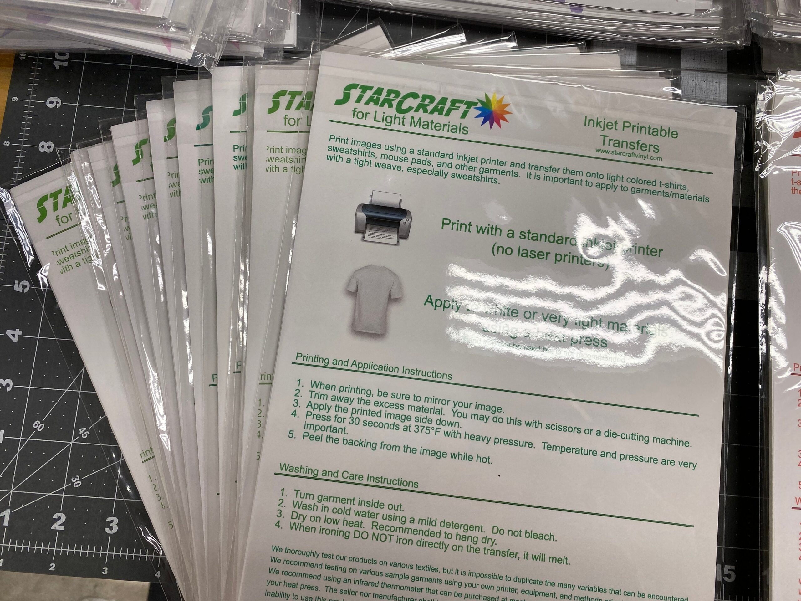Starcraft Inkjet Transfer Paper For LIGHT Materials Pack Of 10 Sheets Use With Your Home Inkjet Printer 8 1 2 X 11 Etsy Canada