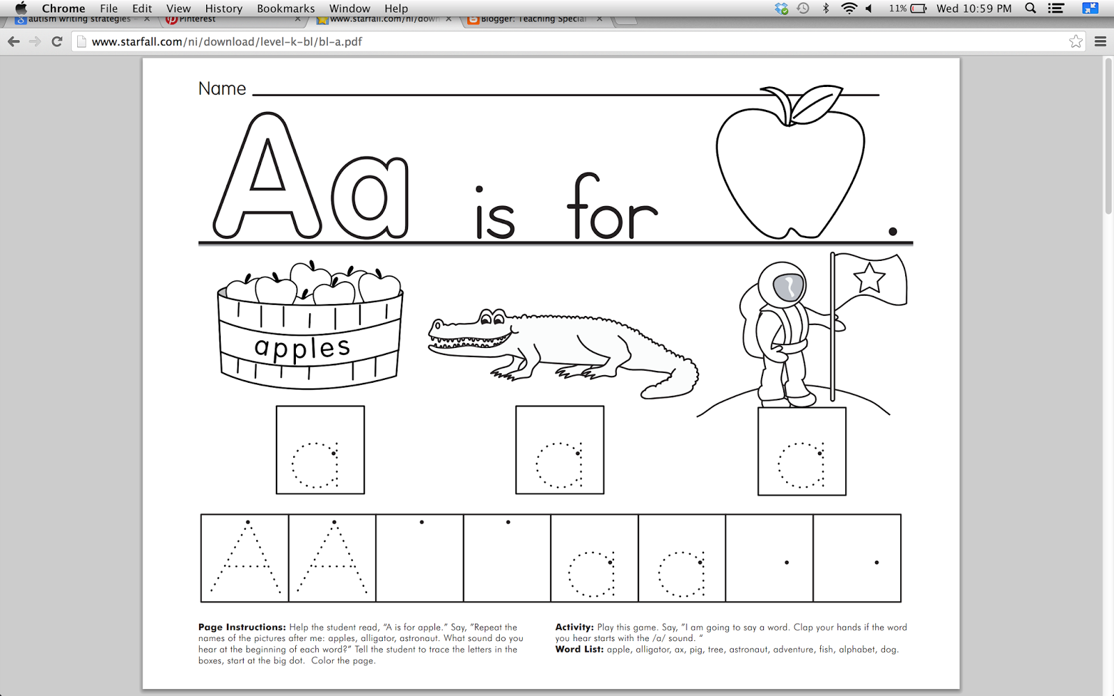 Starfall Download Center Literacy Freebies Teaching Special Thinkers
