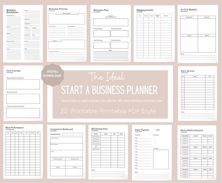 Start A Business Planner business Planner Small Business Planner Proposal Business Plan Analysis small Business Plan Template Printable Etsy