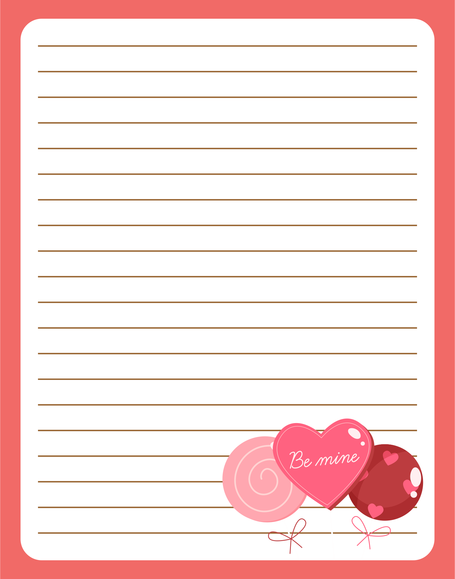 free printable love letter stationery