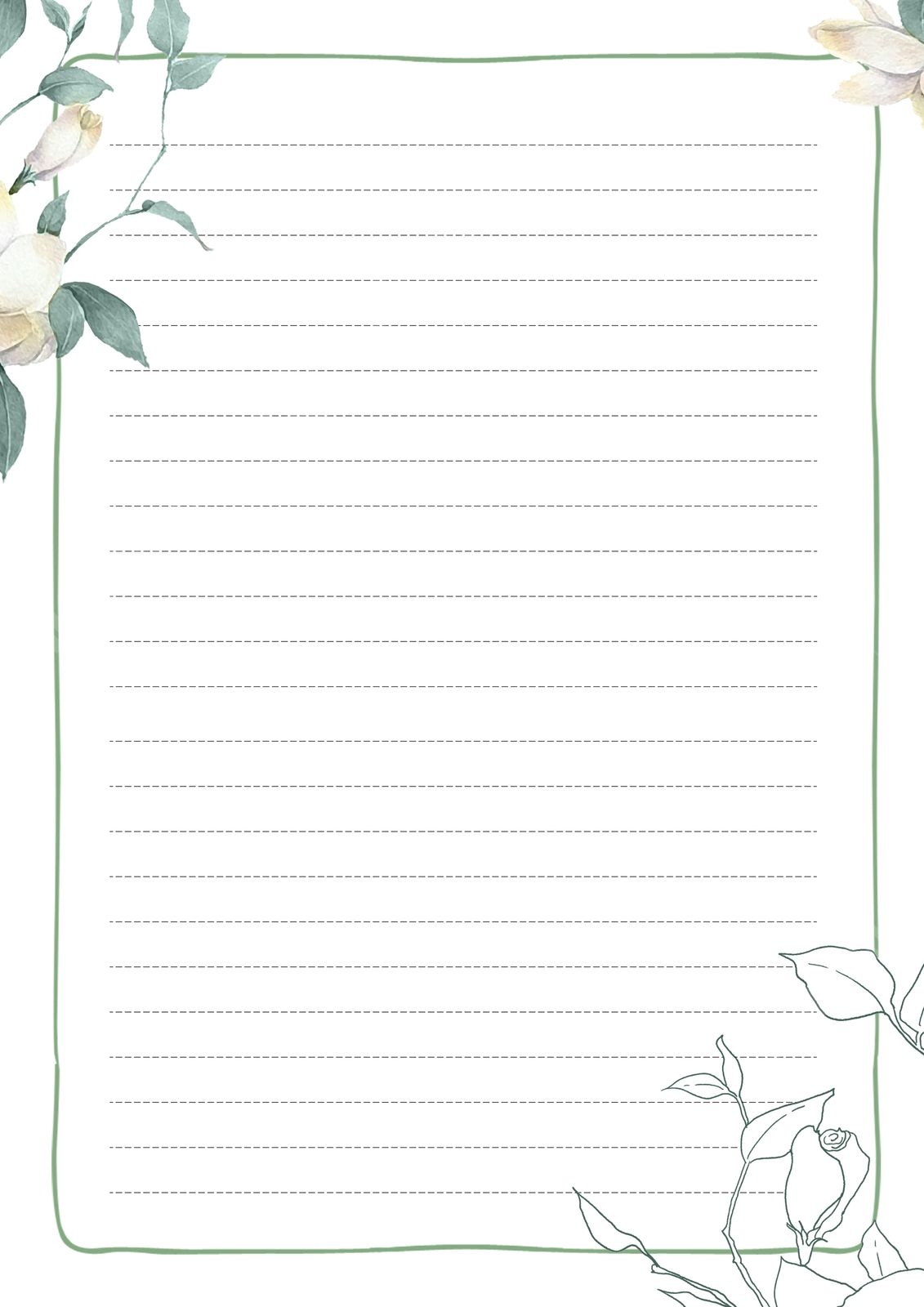 Stationery With Fresh Jasmine Branches And Leaves Design Page Border Background Word Template And Google Docs For Free Download Stationery With Fresh Jasmine Branches And Leaves Design Page Border Background Word Template And Google Docs For Free Download