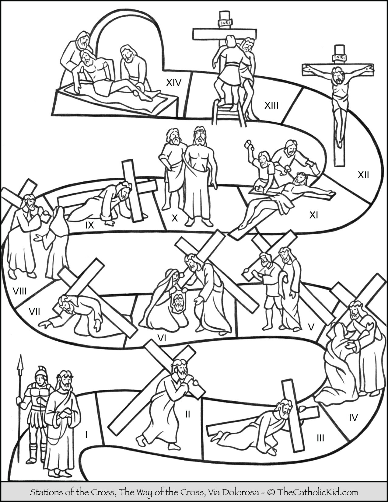 Stations Of The Cross Coloring Pages The Catholic Kid