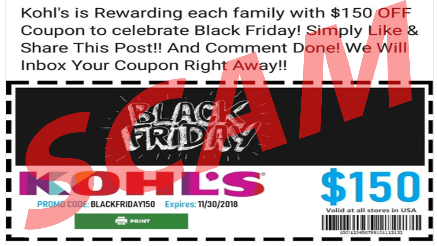 Steer Clear Of Scam Offering 150 Black Friday Coupon From Kohls Worksheets Library