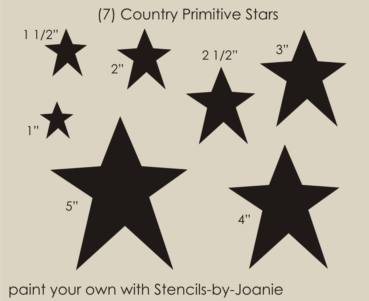 Stencils By Joanie Country Prim Star Shapes Americana Patriotic DIY Craft Signs EBay Stencils By Joanie Country Prim Star Shapes Americana Patriotic DIY Craft Signs EBay