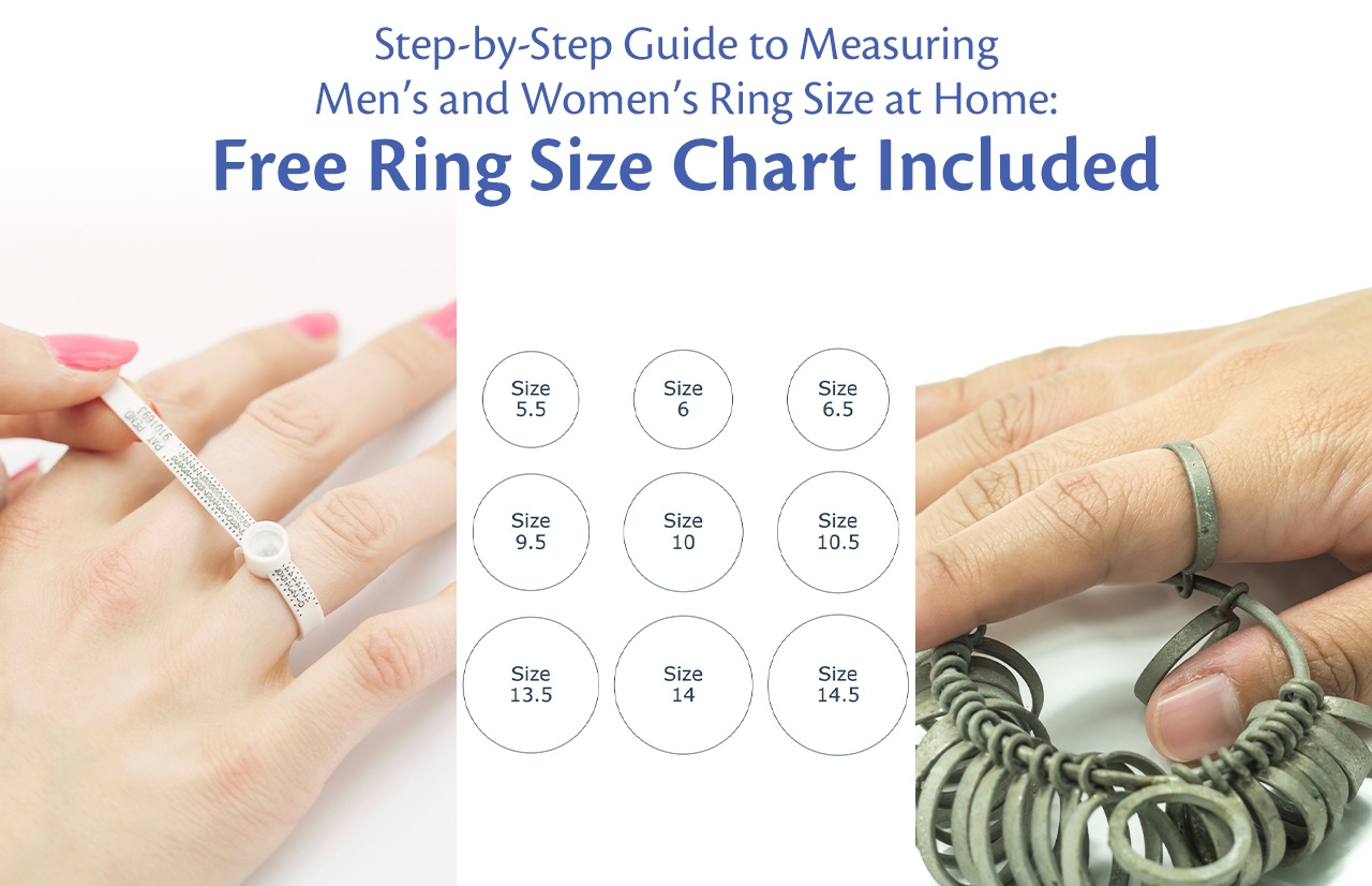 Step by Step Guide To Measuring Men s And Women s Ring Size At Home Free Ring Size Chart Included