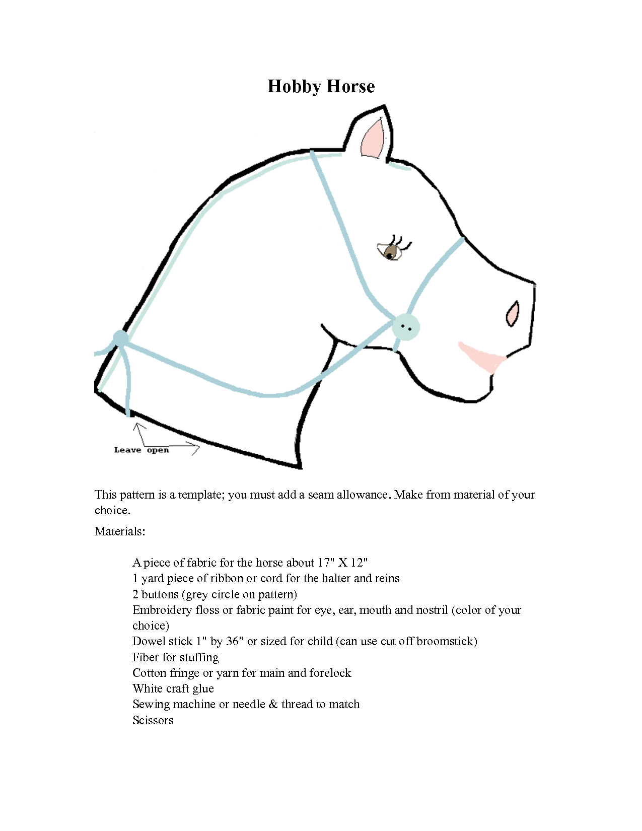 Stick Horse Pattern