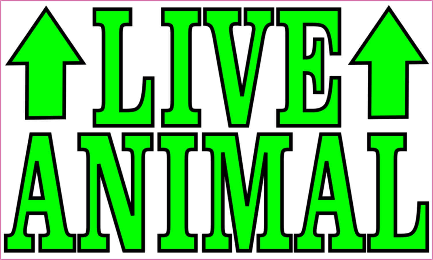 StickerTalk 5in X 3in Live Animal Sticker Vinyl Animals Sign Decal Transport Stickers