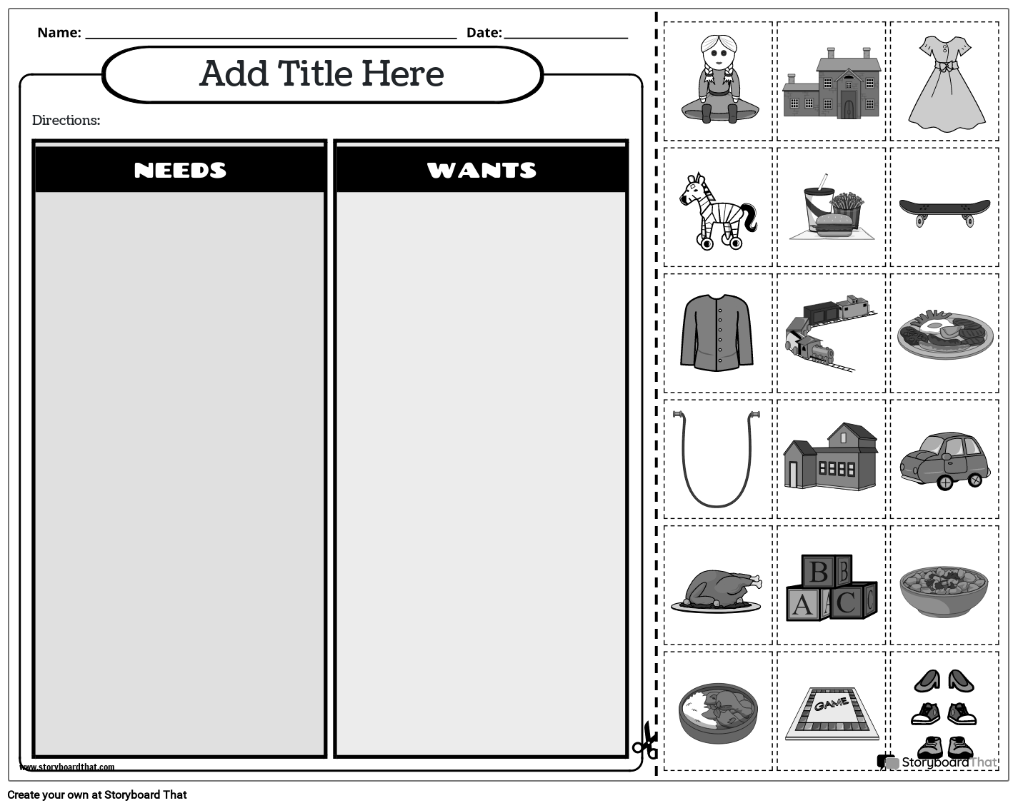 Storyboard That Economics Worksheet Creation