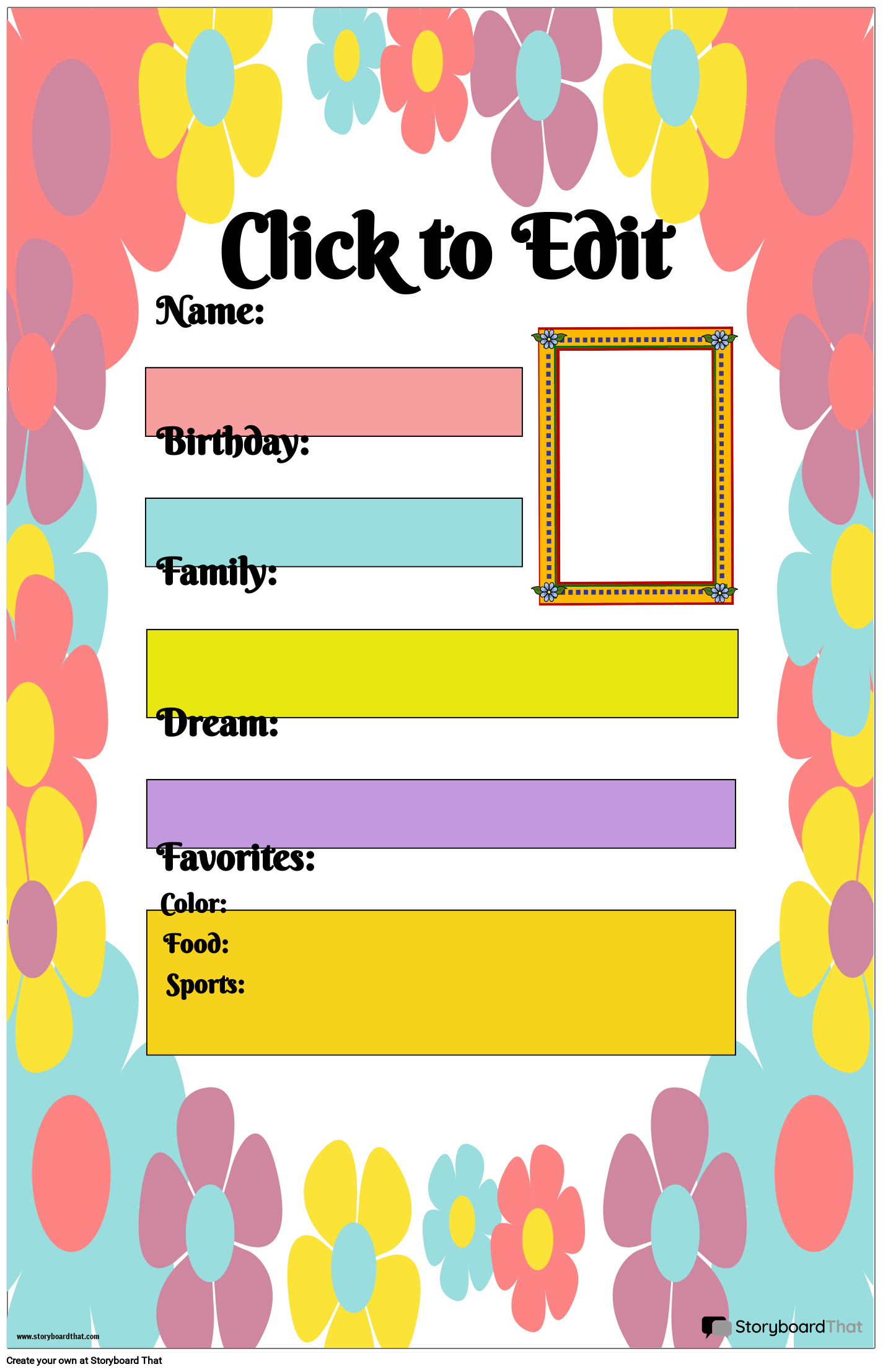 Storyboard That Free Student Of The Week Posters