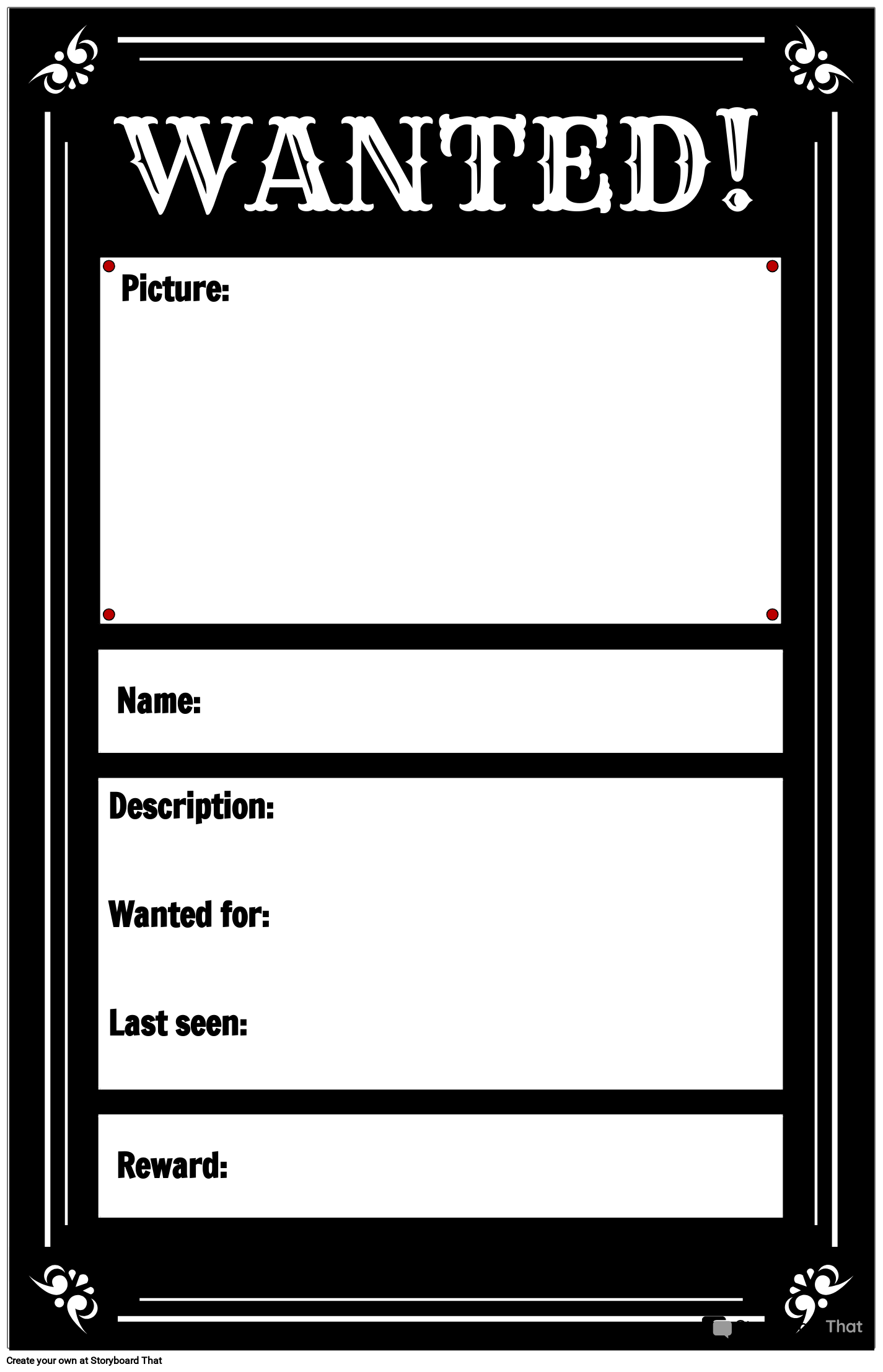 Storyboard That Free Wanted Poster Templates For 2025