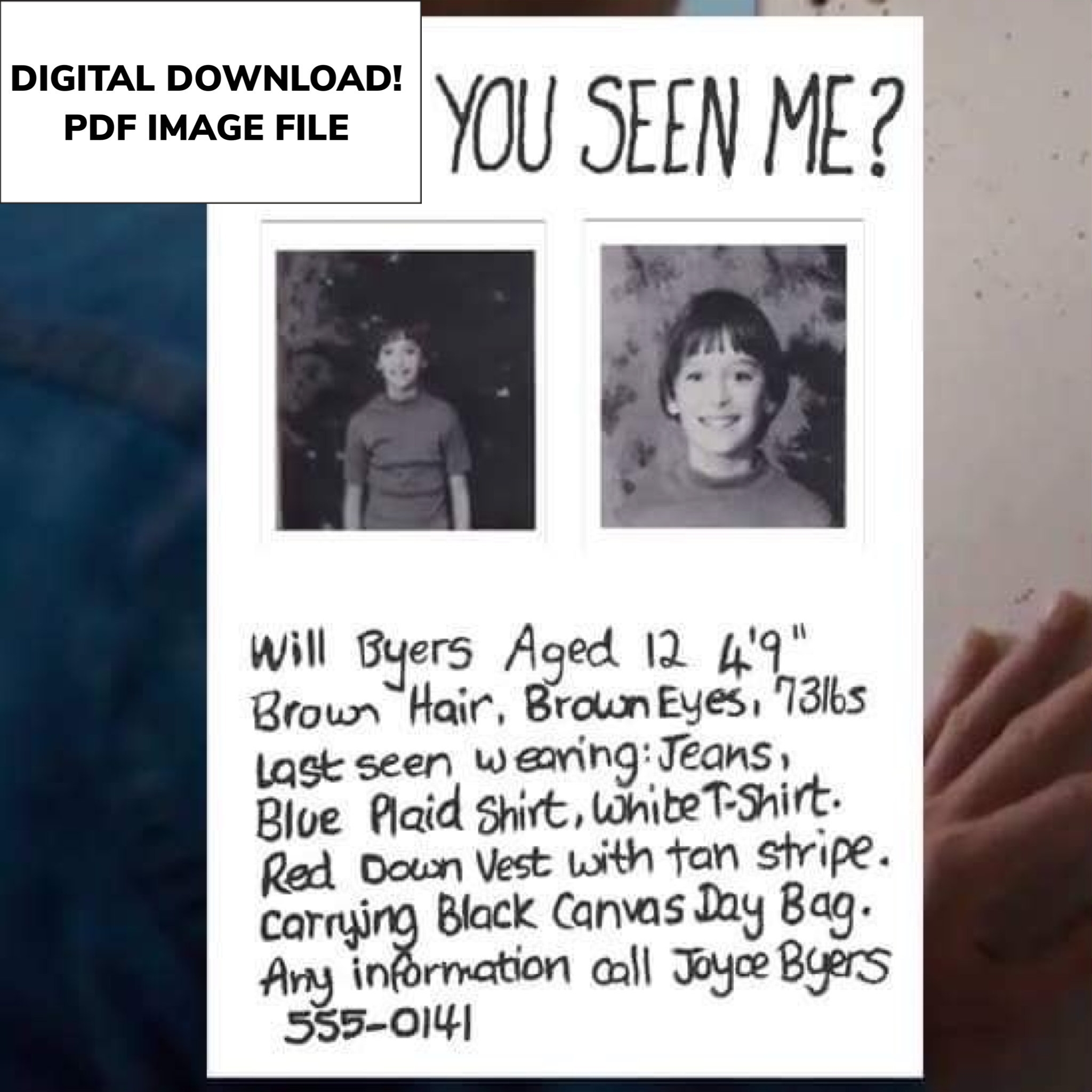 Stranger Things Will Byers Missing Poster Digital Download Etsy Australia