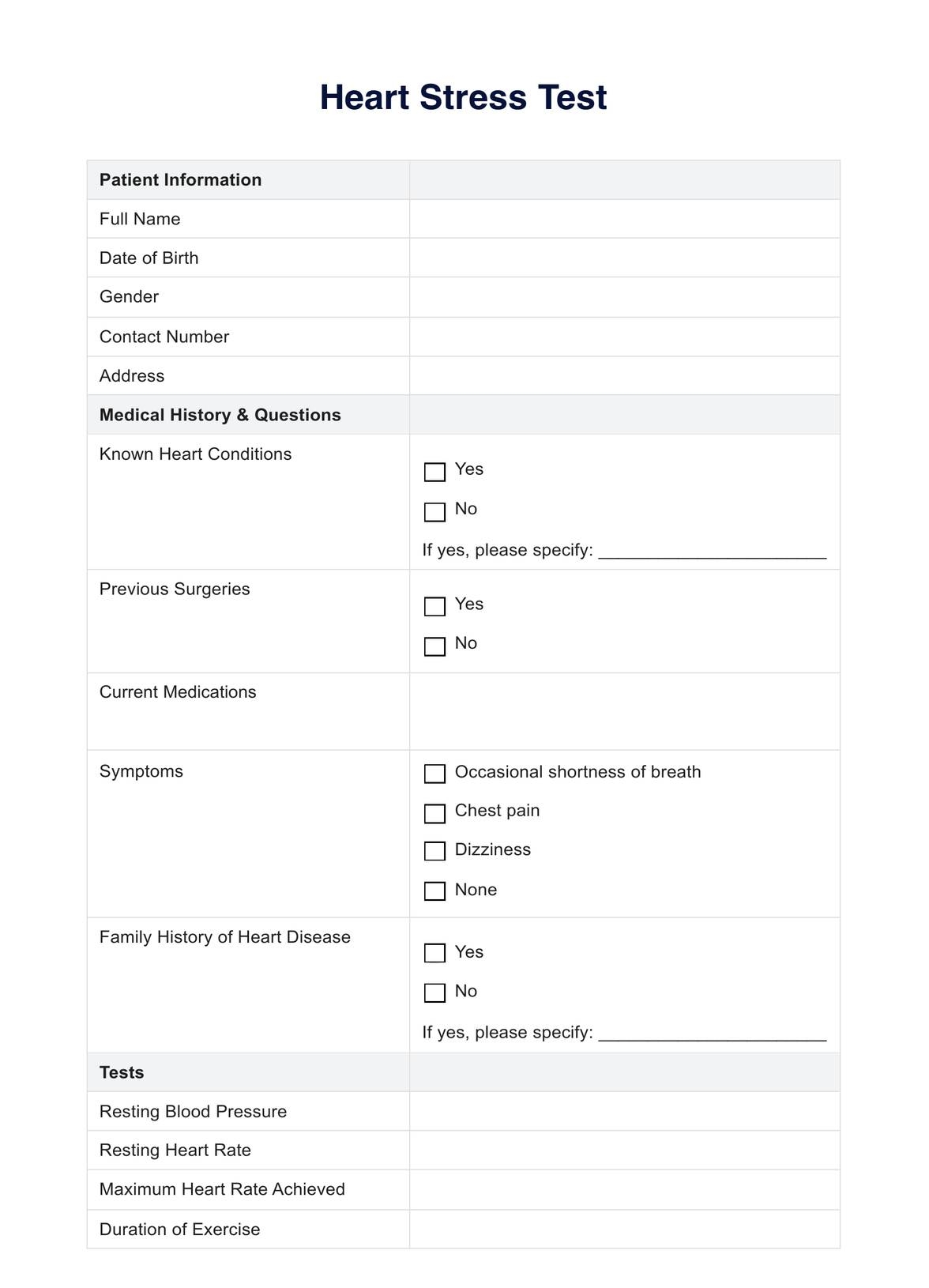 Stress Test U0026 Example Free PDF Download
