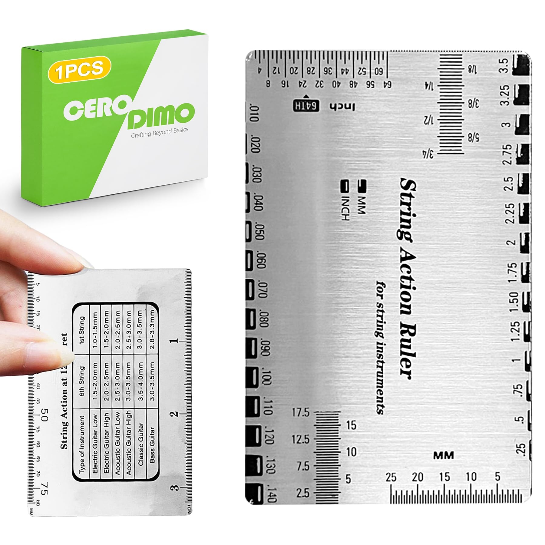 String Action Gauge Printable Pdf Cheerock Guitar String Action Gauge Stainless Steel Guitar String Height Gauge Setup Tool Guitar Repairing Luthier Tools For Accurately Bass Guitar