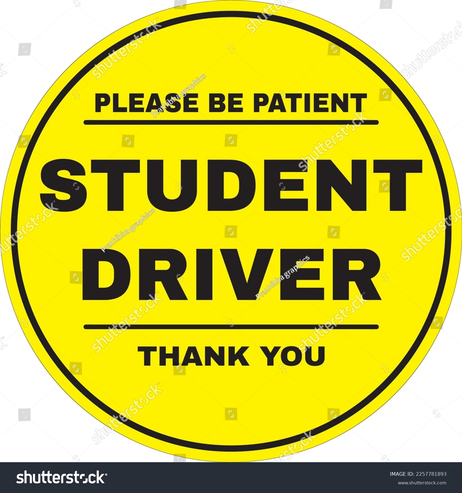 Student Driver Warning Sign Vector Stock Vector Royalty Free 