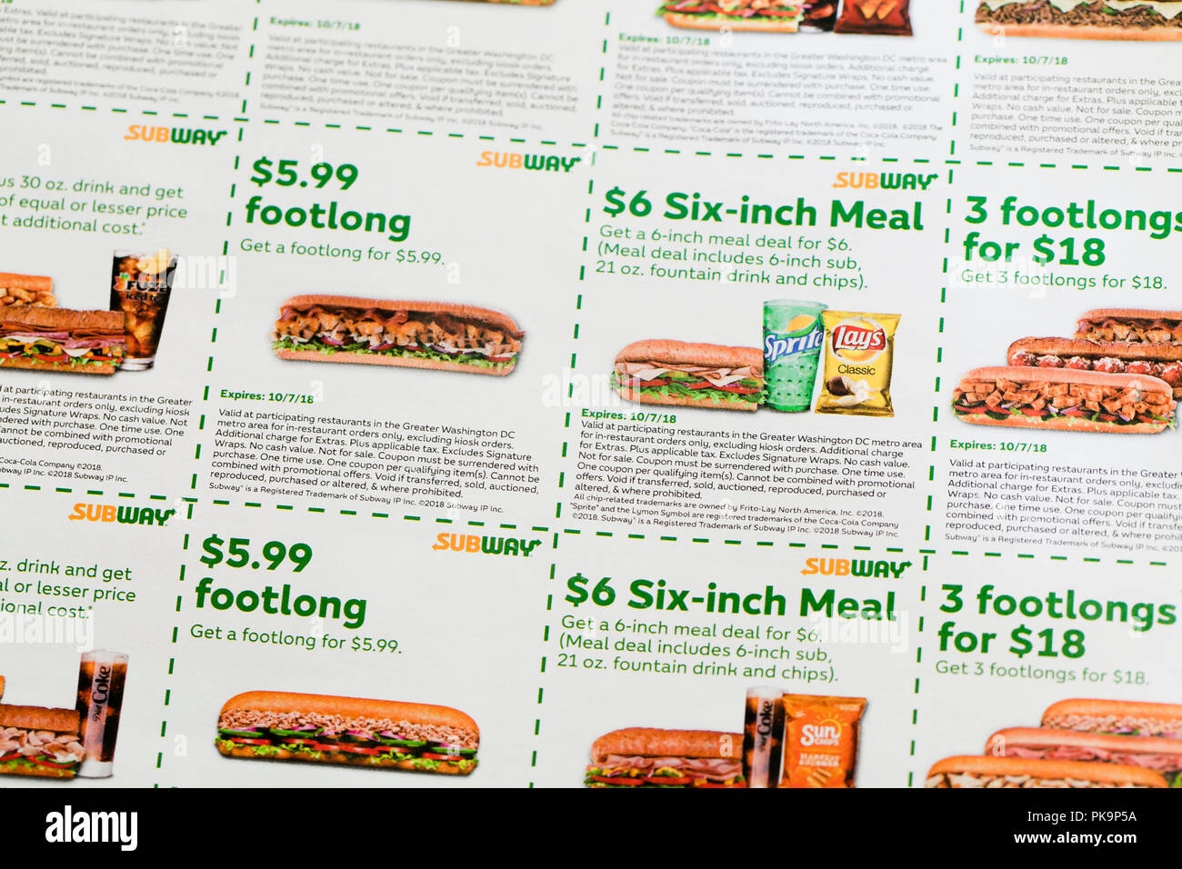 Subway Sandwich Coupons Fast Food Coupon USA Stockfotografie Worksheets Library