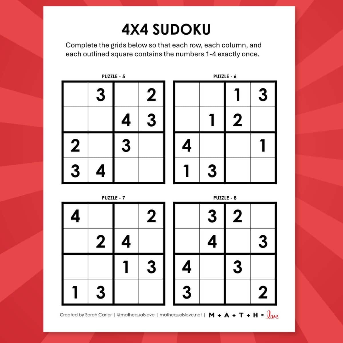 free easy sudoku printable