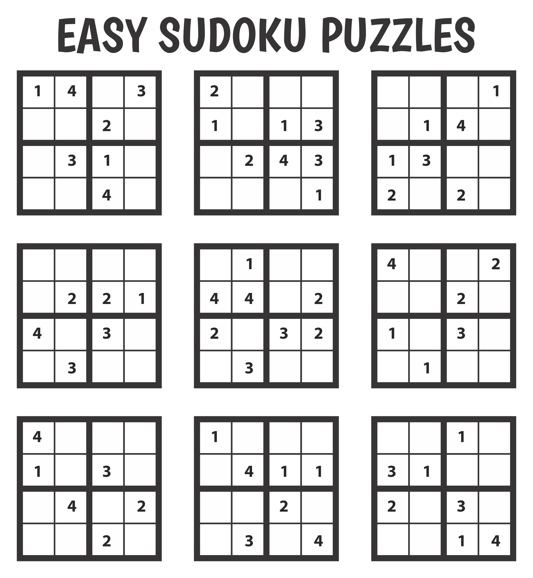 printable sudoku puzzles 4 per page
