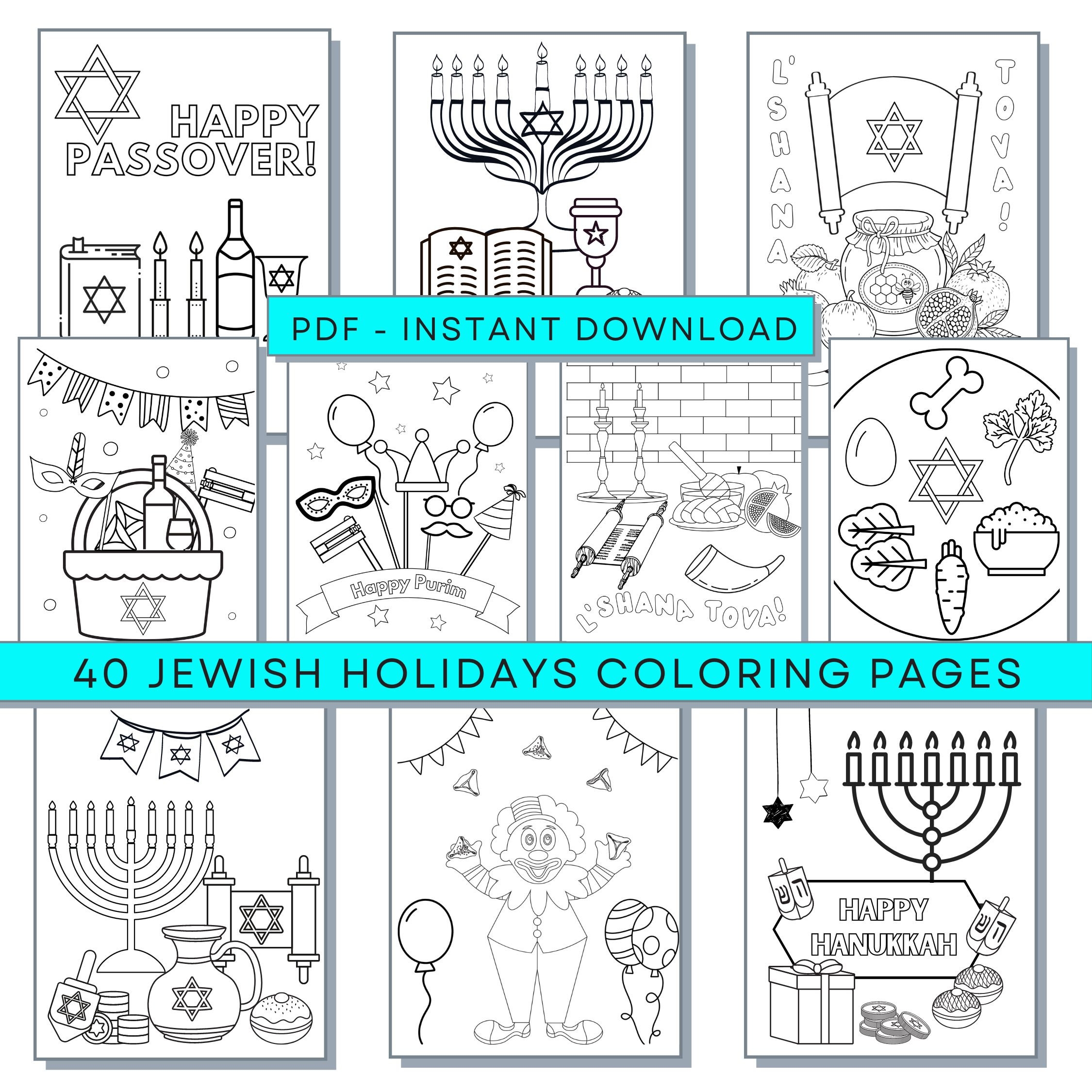 Sukkot Coloring Page Etsy