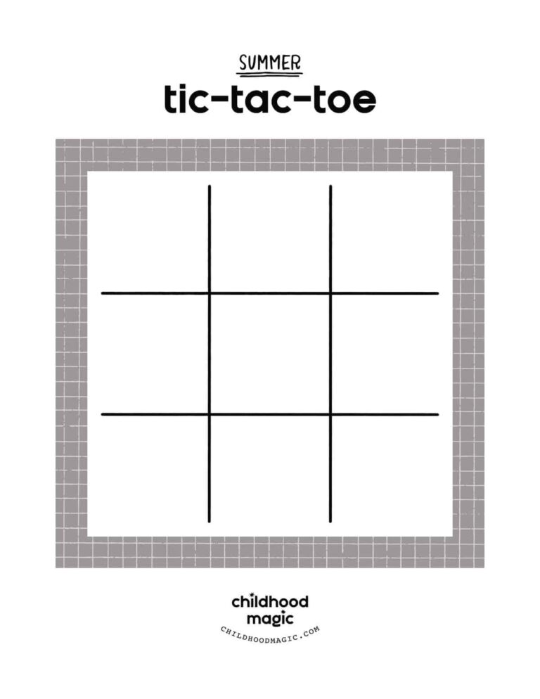Summer Tic Tac Toe Childhood Magic