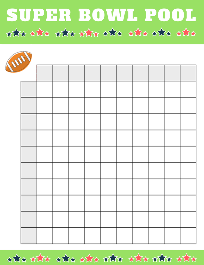 Super Bowl Squares Printable Hirschfeld