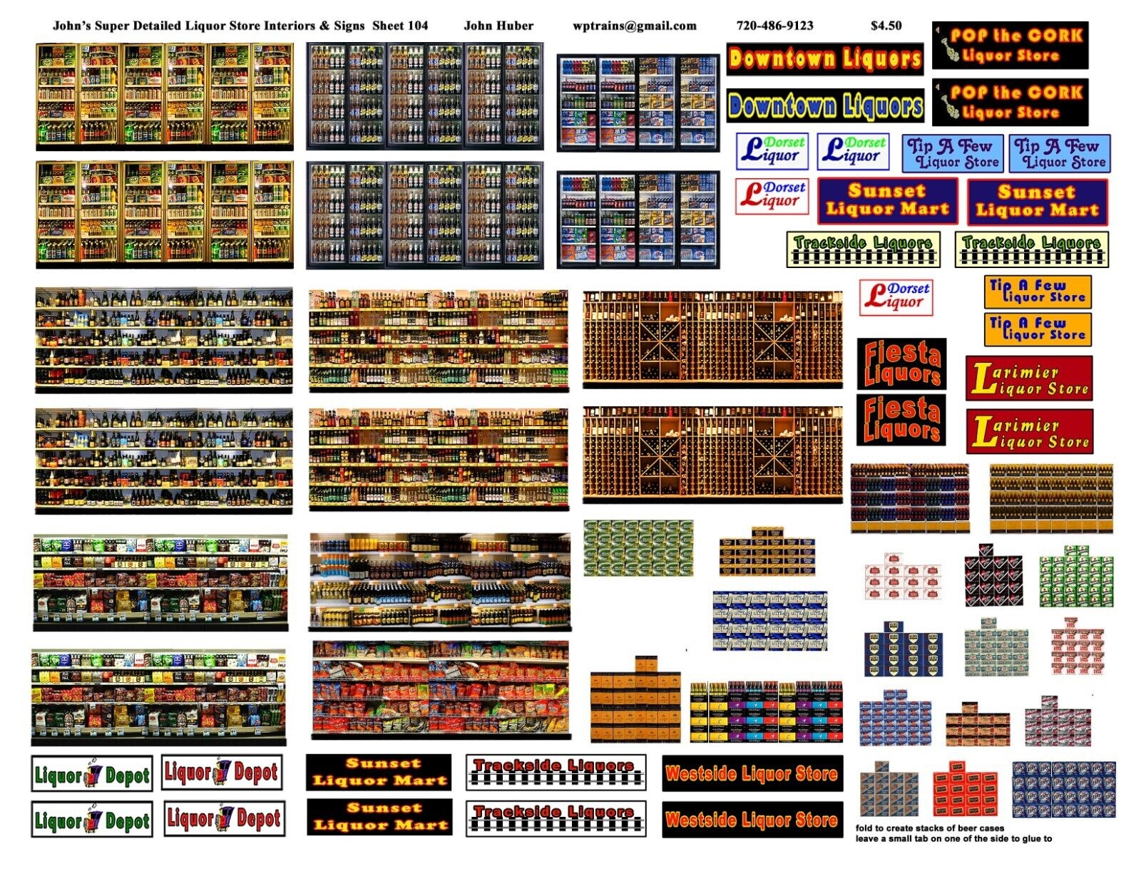 SUPER DETAILED SHEETS WITH SIGNS PHOTOS OF STORE SHELVES HO SCALE 4 50EACH